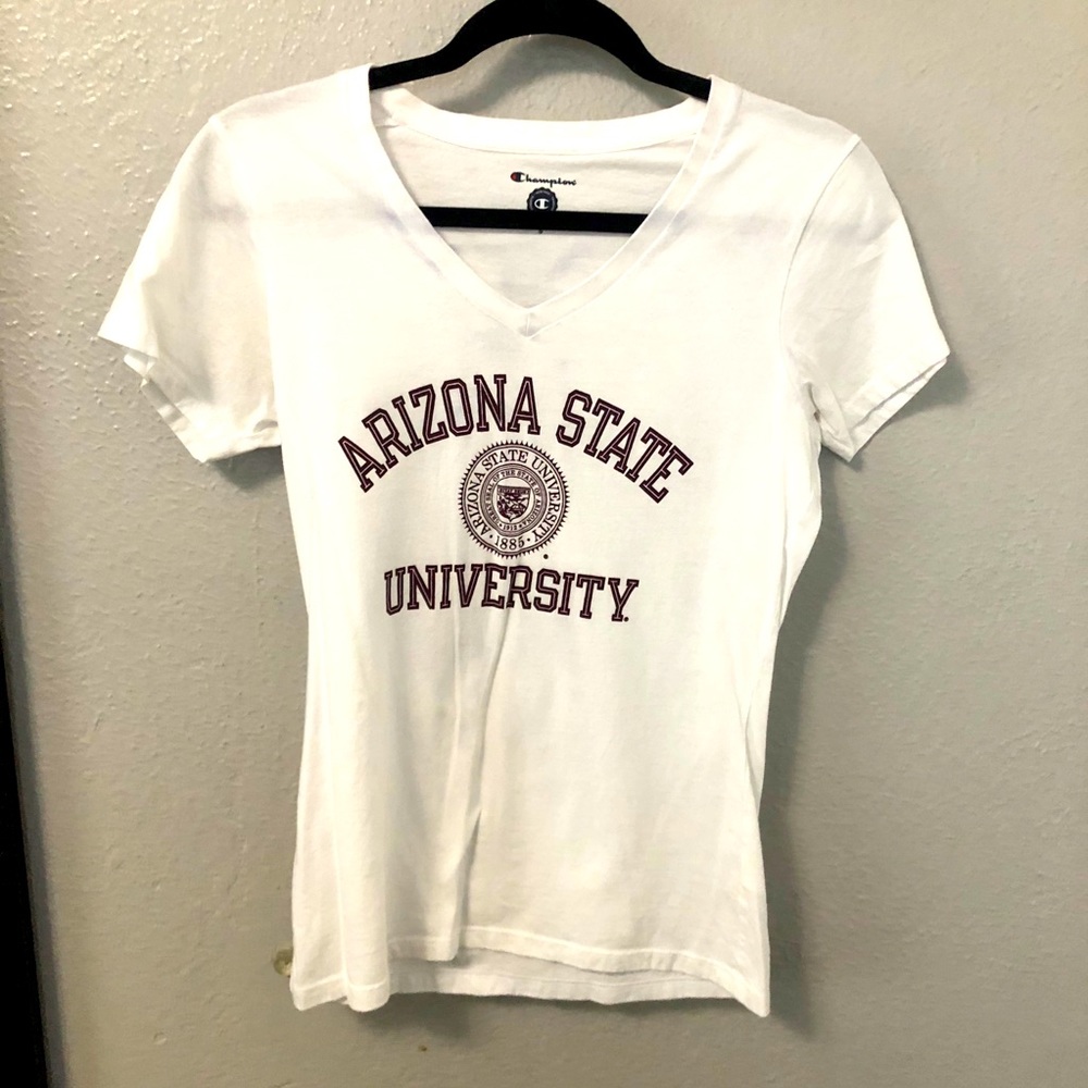 Arizona State white v neck t shirt
